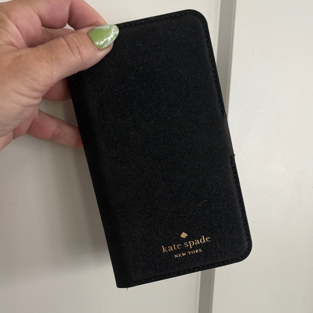 Kate Spade Black Phone Case with Gold Logo